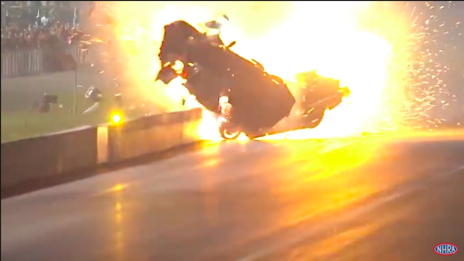 Flaming Wreckage: Watch Brandon Pesz and Dustin Nesloney Get Into A Spectacular Pro Mod Pile Up At The Gators