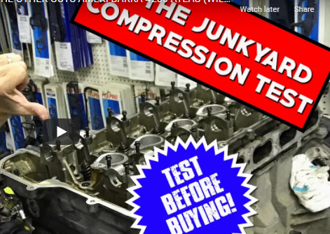 Compression Testing Junkyard Engines, In The Junkyard. Know What You Are Getting Before You Buy, Because This Engine Is Junk!