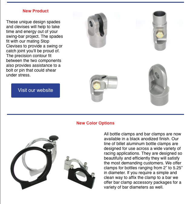 Meziere Enterprises Adds New Chassis Parts and Expands Bottle Clamp Lineup