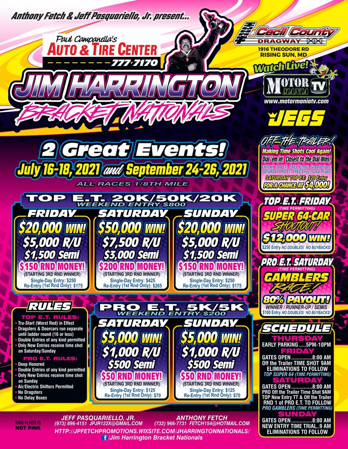 FREE LIVE Big Money Bracket Racing The Jim Harrington