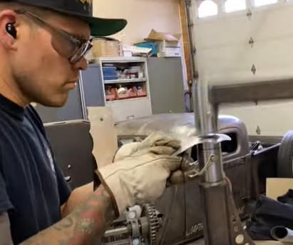 Metal Fabrication Tech: Shaving the Windshield Posts And Filling Holes On The 1931 Model A Roadster Build