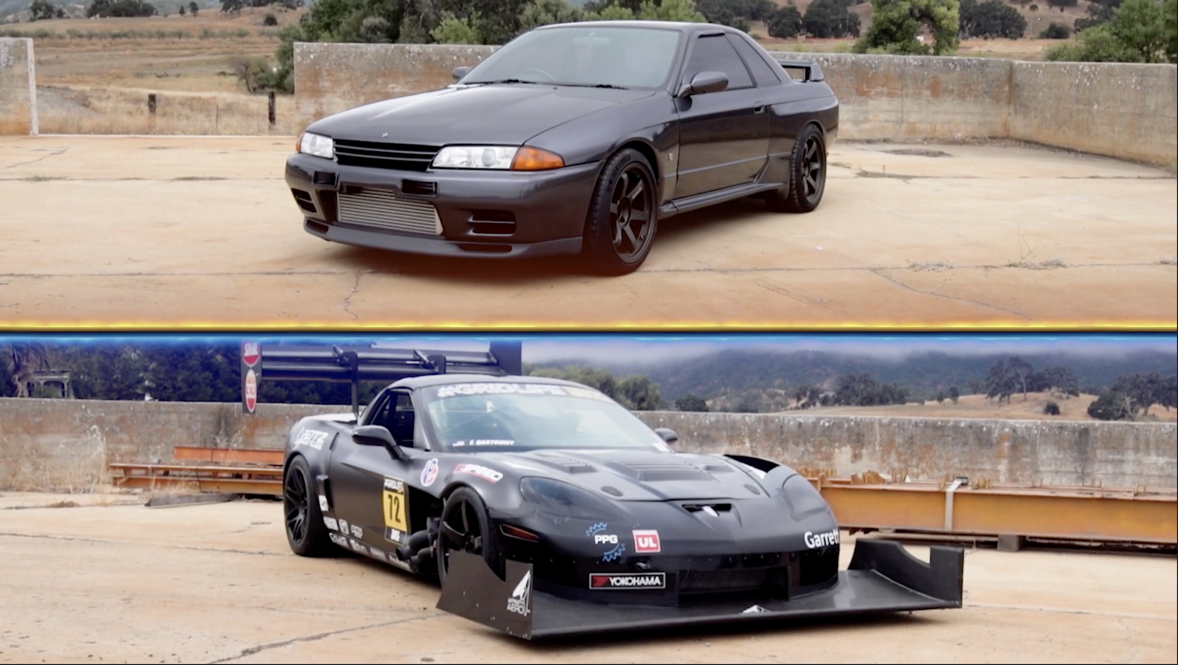 Radical Overkill Or Just Enough: This Sorted R32 Skyline Takes On The Most Fearsome Time-Attack Corvette Around