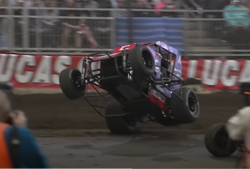 Chase Elliott Flips Big at Lucas Oil Chili Bowl Nationals Including Slow Motion!