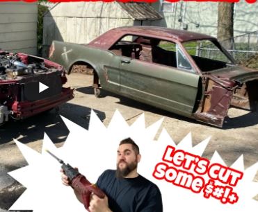 CUTTING UP A PERFECTLY GOOD CAR! CASEY’S CUSTOMS MUSTANG HOT ROD BUILD GETS ITS DONOR CHASSIS! KUSTOM RAT ROD 65 FORD