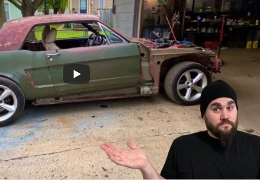 CUTTING UP A PERFECT NEW CAR! 1965 MUSTANG BODY GETS NEW CHASSIS! CASEY’S CUSTOMS MUSTANG BODY SWAP