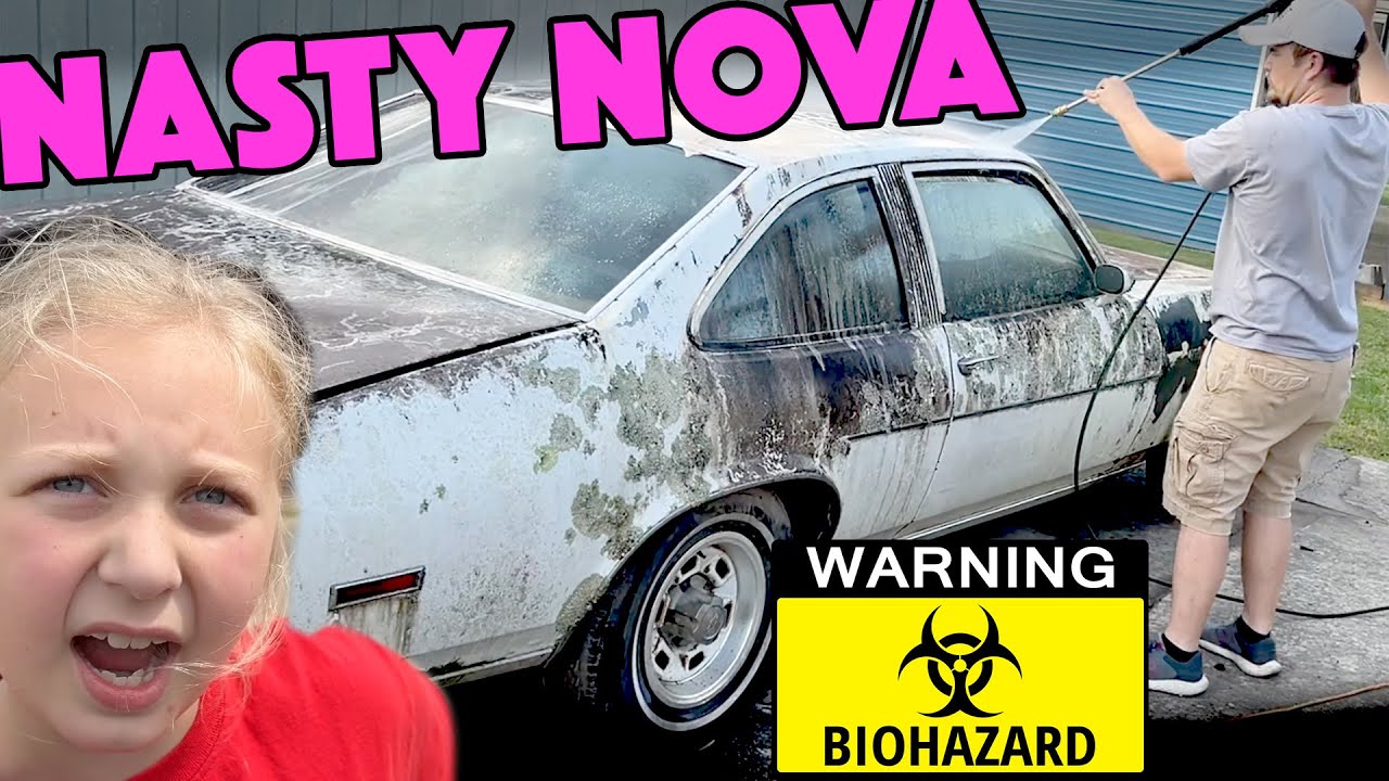 The Abandoned $500 Chevy Nova: FIRST WASH in 24 Years – INSANE Transformation + BURNOUTS!