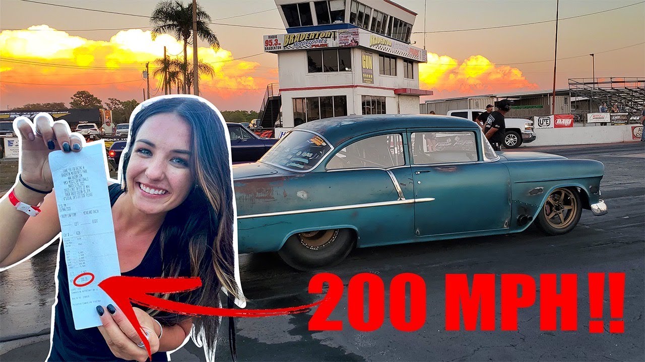 Alex Taylor Runs 200 Mph In Her 55 Chevy Thats Hauling In A Shoebox 1508