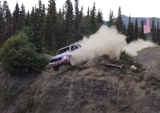 BangShift Com Carnage Video Launching Cars Ft Off A CLIFF In Alaska On The Th Of July