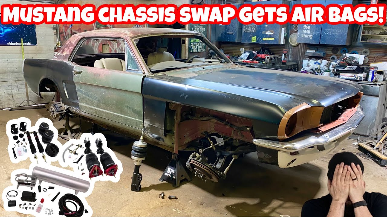 Casey’s Customs 1965 Mustang Chassis Swap: Air Ride! The New Suspension Goes On!