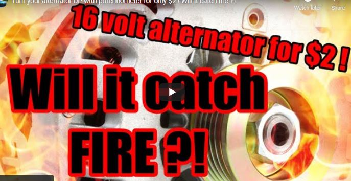 Turn Your Alternator UP With A Potentiometer For Only $2 ! Will It Catch Fire ?! Proceed At Your Own Risk!