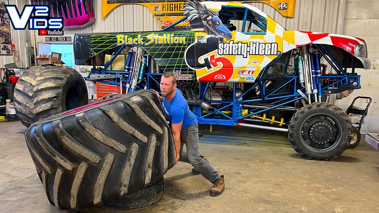 DIY Monster Truck Tire Repair: When Your Tire Is 66 Inches Tall And Costs $3,000 You Better Be Able To Fix Them!