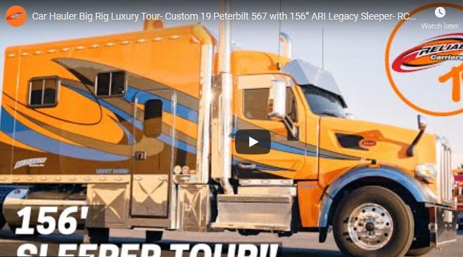 Car Hauler Big Rig Luxury Tour- Custom 19 Peterbilt 567 with 156” ARI Legacy Sleeper- RCI Cribs EP2