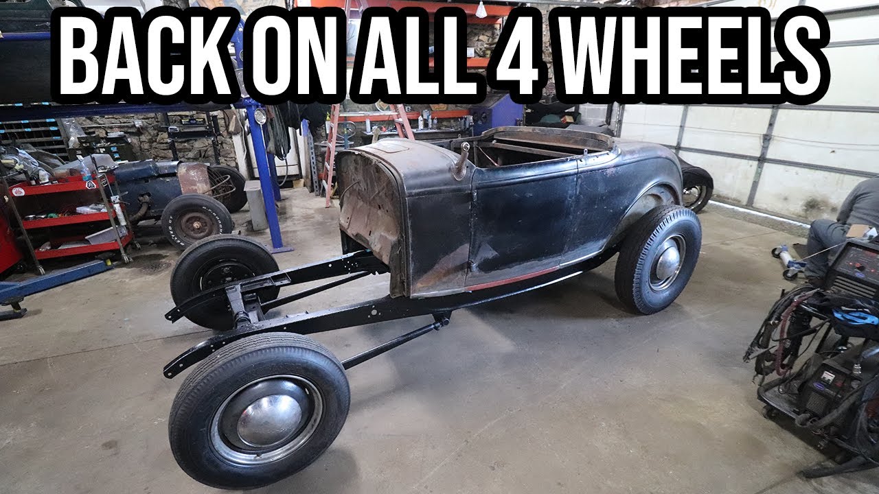 Iron Trap 1932 Ford “DeLorean” Roadster: Assembling The 32 “DeLorean” Roadster’s Painted Chassis & Rust Repaired Body