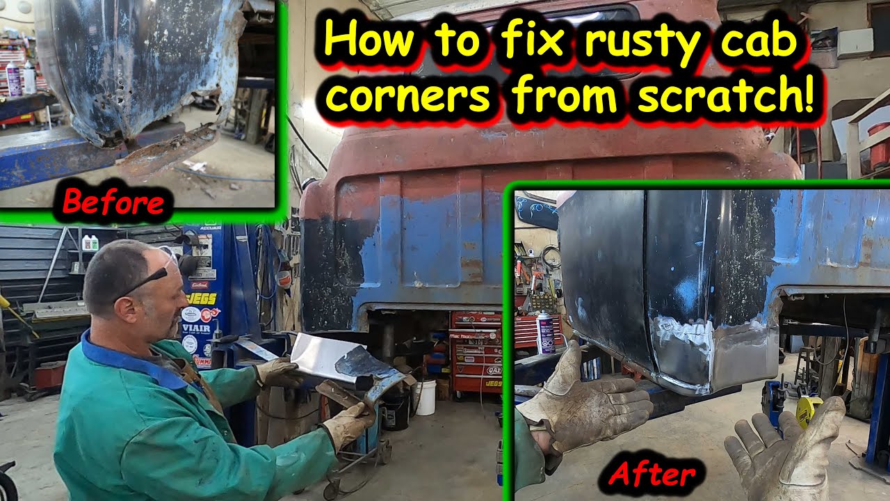 Halfass Kustoms 1955 Chevrolet NAPCO 4×4 Project: How To Fix Rusty Cab Corners From Scratch! No Expensive Reproductions Needed.