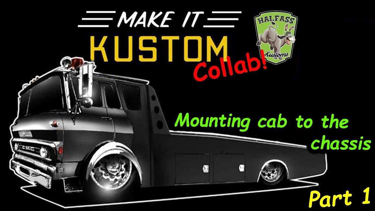 Make It Kustom, HalfAss Kustoms Cab Over Ramp Truck Build! The 1971 GMC Fire Truck Ramp Truck Gets The Rear Of The Cab Sorted And Engine In!