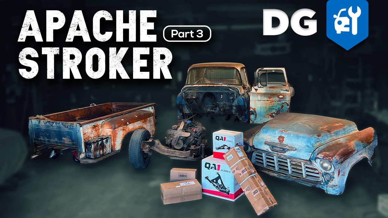 The 1955 Chevy Apache Pickup Rebuild Continues! The New Clip Gets All The QA1 Upgrades.