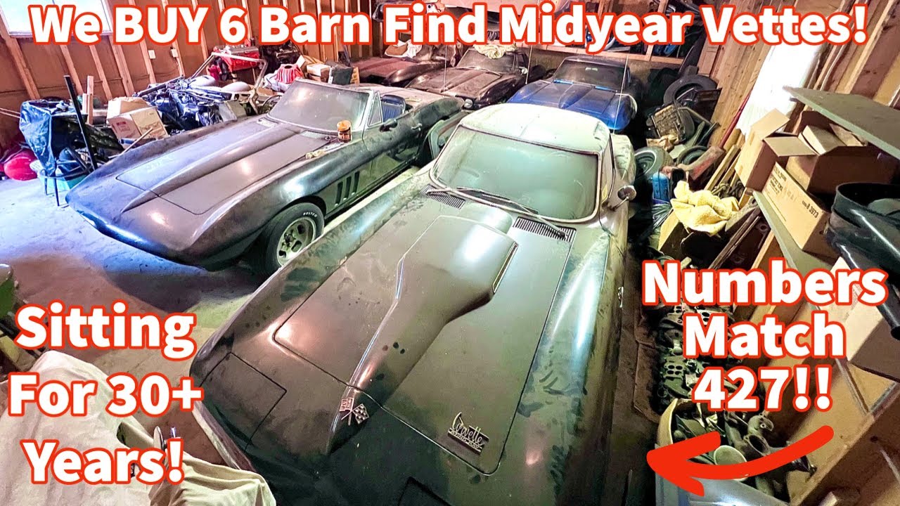 They Bought 6 Mid Year CORVETTES! Barn Find C2 Vettes, Off The Road For Many Years! 427 327 & More!