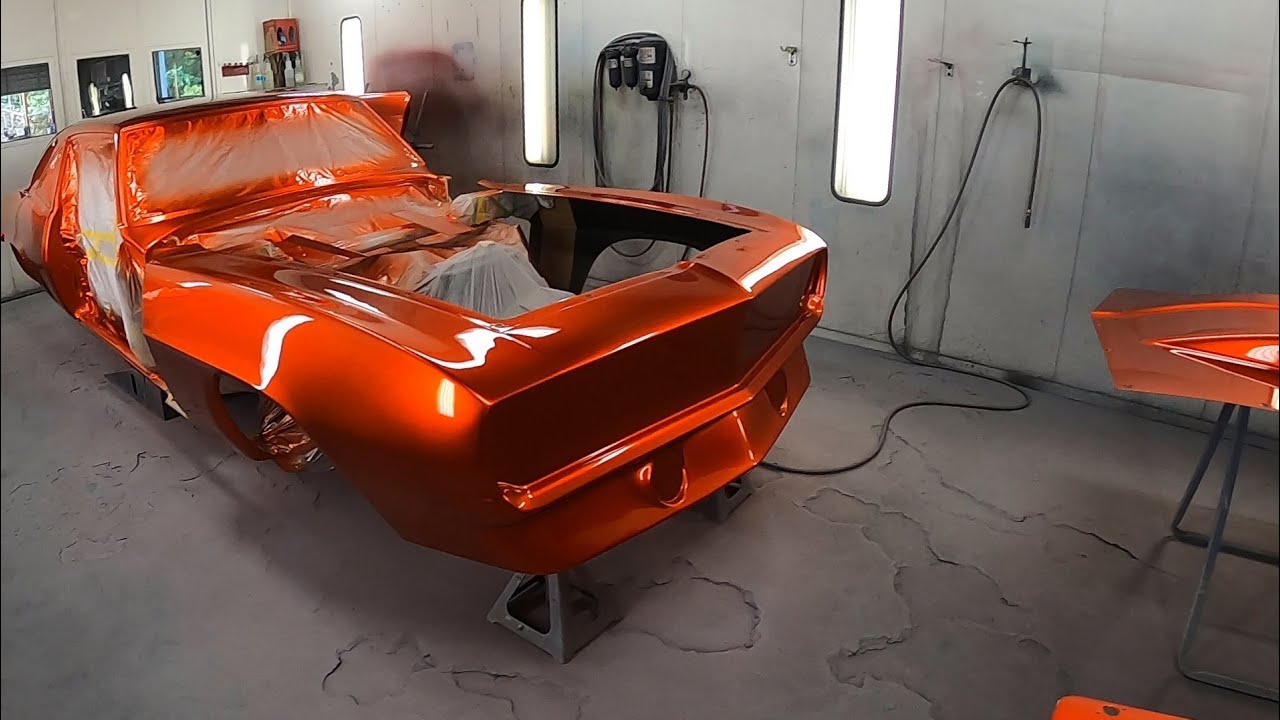 Part 2: Watch A Drag Radial 1969 Camaro Get An Epic Candy Orange Paint Job Right Here!