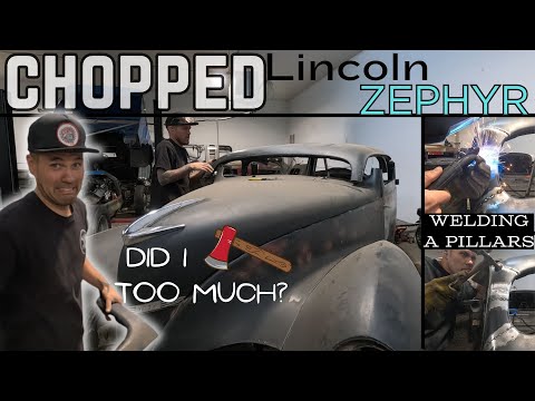 Zephyr Chop Part 1: How To CHOP & WELD A- PILLARS On A 1939 Lincoln ZEPHYR Coupe Conversion From 4 Door