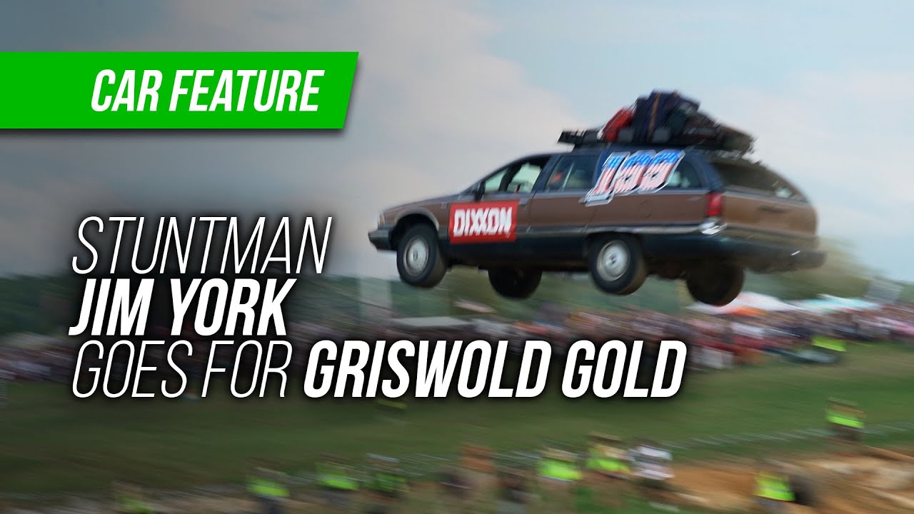HUGE STATION WAGON JUMP AT LSFest! Stuntman Jim York Goes For Griswald Gold at Holley LS Fest East
