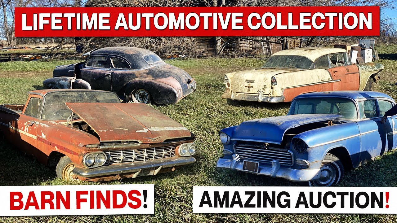 Mortske Takes Us To An AMAZING Barn Find Auction! Tri-Five Hardtops, 1959 Elcamino, Coupes, Vintage Parts and MORE!