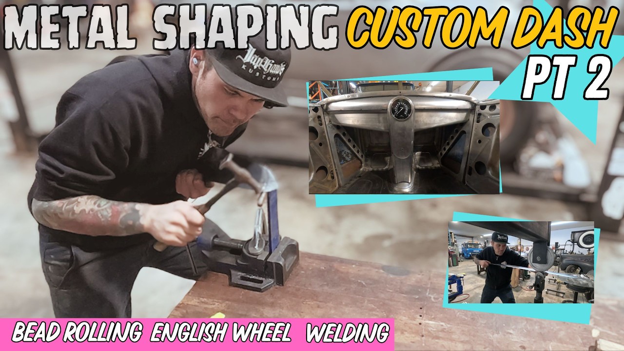 HOW TO Part 2: STEP BY STEP Metal Shaping a Custom Dash – English Wheel, Bead Rolling, Wire Form!– Custom Dash For The Make It Kustom 1931 Model A Roadster