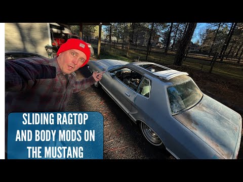 Dirthead Dave Installs A Sliding Ragtop And Shaves The Gas Door on the Bagged Mustang II Project!