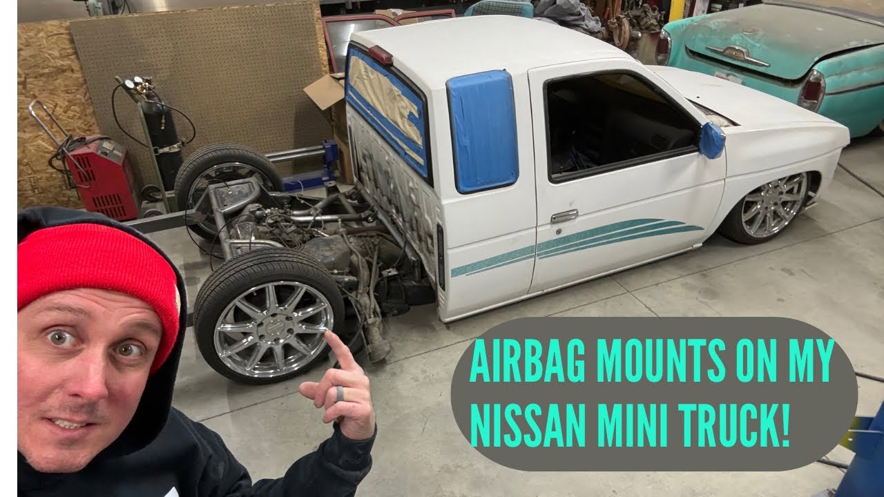 Dirthead Dave Is Getting His Mini Truck On With Hand Made Airbag Mounts on the rear of his Nissan Minitruck