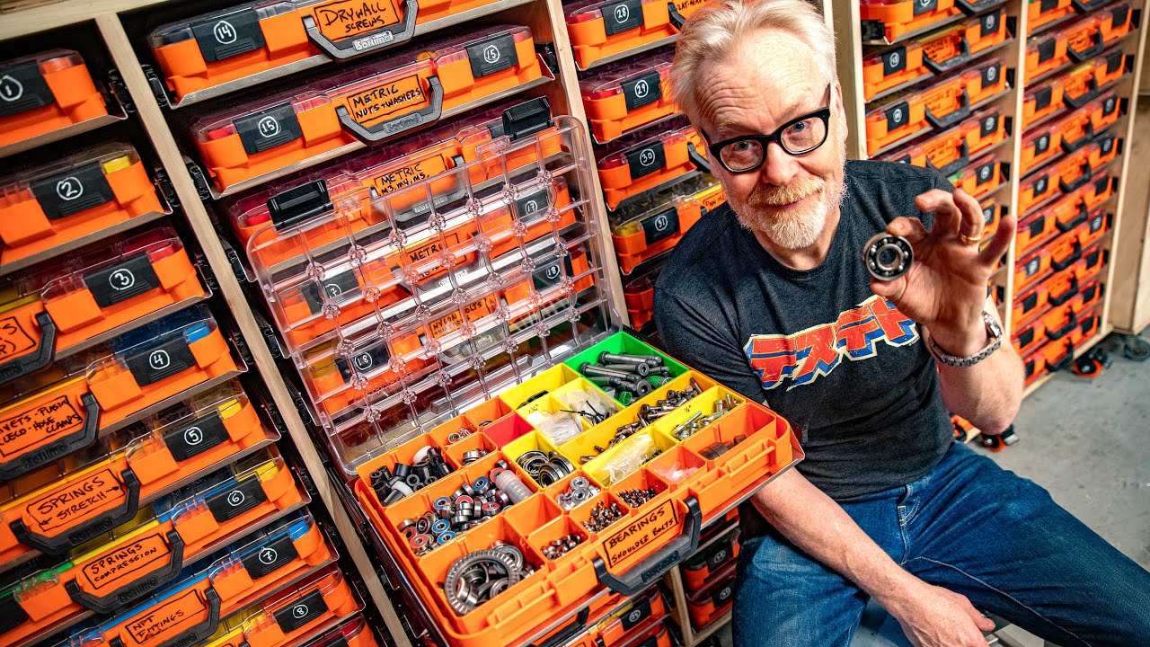 Shop Organization: Adam Savage Builds His Dream Hardware Storage System Like Only He Does!