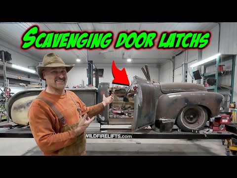 Halfass Kustoms 1949 GMC Roadster Pickup Custom: Recycling Door Latches So They Will Actually Latch Nice And Stay Closed!