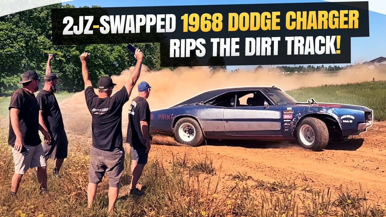 Barn Find 1968 Dodge Charger In A 5 Way Dirt Track Race! Finnegan And The Gang Punish The Death Metal Charger!