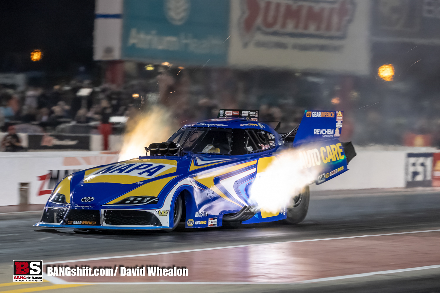 More NHRA Four-Wide Nationals Nitro Photos: Wheels Up Racing Action From Charlotte, With Header Flames Galore!