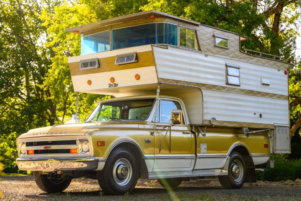 Online Find: This 1968 Chevrolet C20 CST Custom Camper With A 1966 Del Rey Sky Lounge Camper Is As Epic As They Get