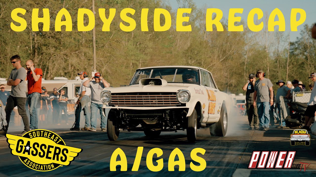 Drag Racing Action Video: Southeast Gassers A/GAS Recap at Shadyside Dragway – Wheels Up Gasser Action!