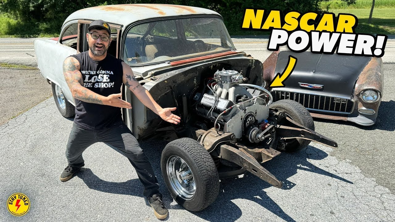 Tony Angelo Swaps An 800+ Horsepower NASCAR V8 Into His 1955 Chevy Street Car! This Is Going To Be A Riot