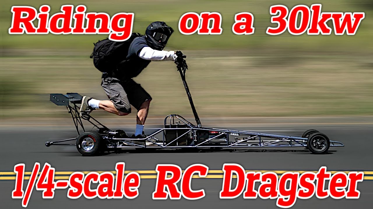This Dude Rode His 1/4-Scale RC Dragster on the Street as a Stand-up Scooter And Is Winning For The Coolest Scooter Ever!