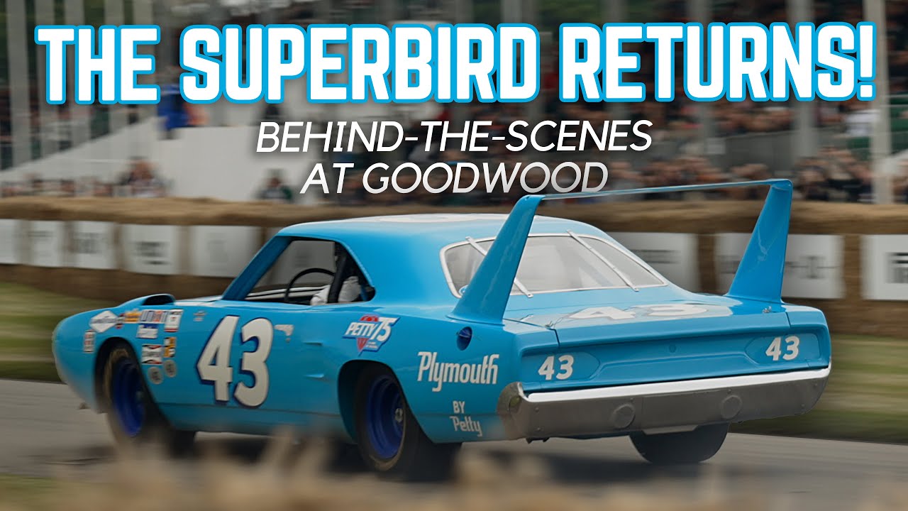 Kyle Petty Drives His Dad Richard Petty’s 1970 Superbird at the Goodwood Festival of Speed! Part 1