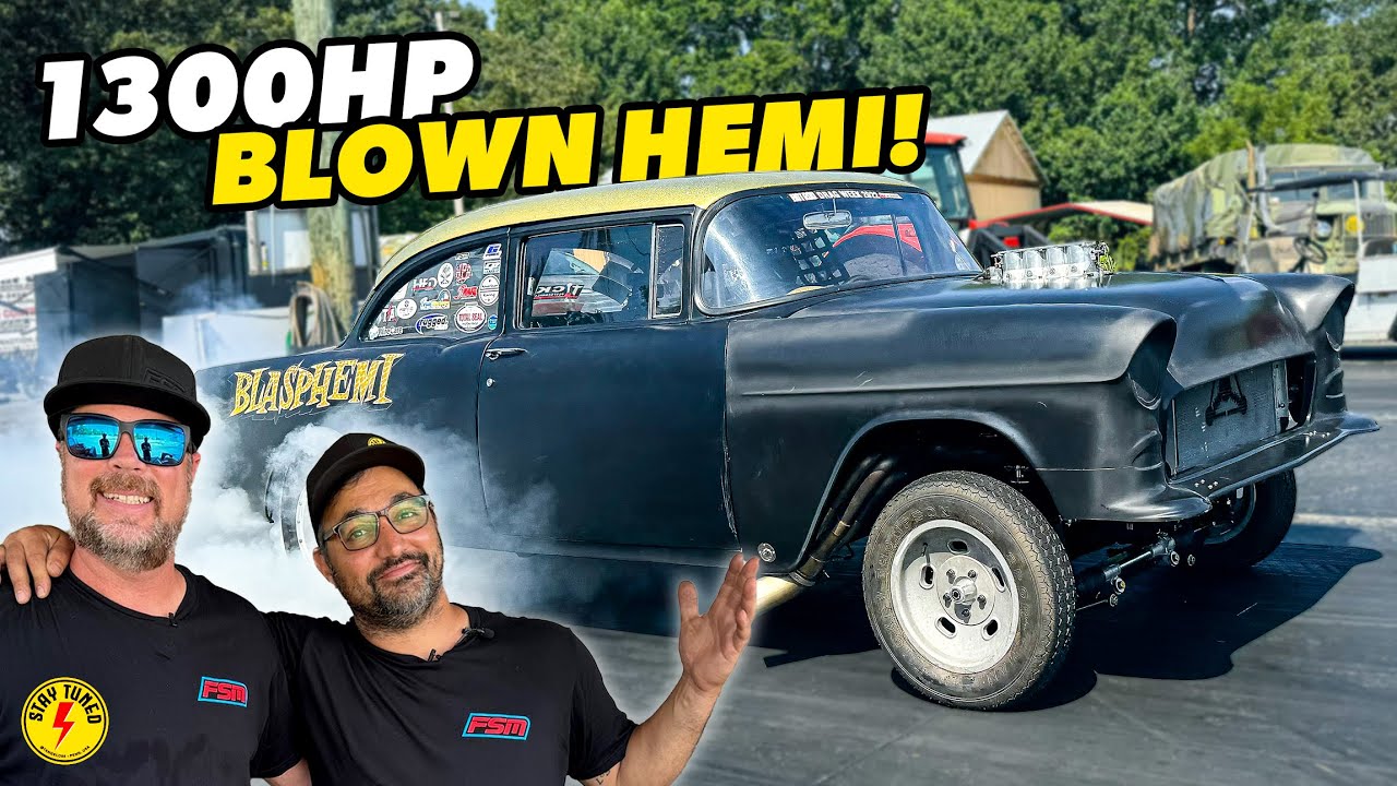 Racing Mike Finnegan’s 1300HP ’55 Chevy BLASPHEMI! Can Tony Angelo Keep This Iconic Monster On Track?!