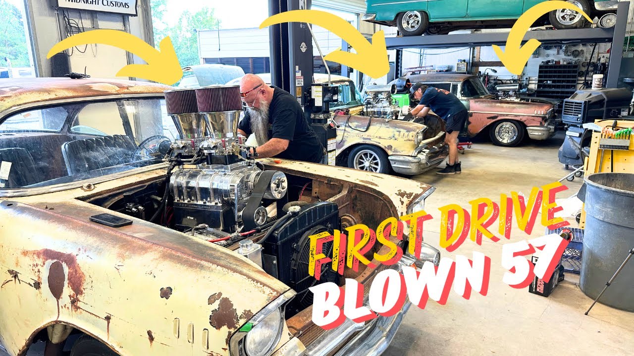 David Newbern Helps Make Bert’s Junkyard 1957 Chevy A Driver With A Blown Small Block! First Drive Before Cruisin’ The Coast.