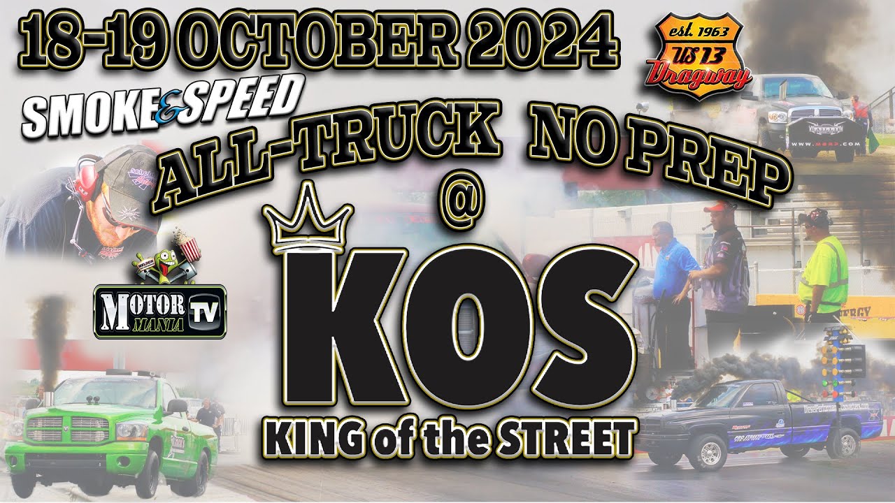 Free Live Drag Racing: All-Trucks, No Prep At King Of The Streets Challenge! Bad Beasts Taking On The Strip At US13 Dragway