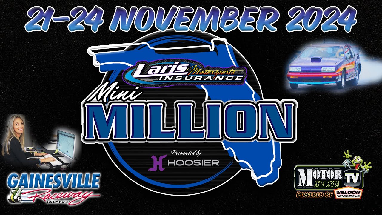 FREE LIVE DRAG RACING: The Mini Million Bracket Race Moves To Gainesville, Home Of The Gator Nationals.