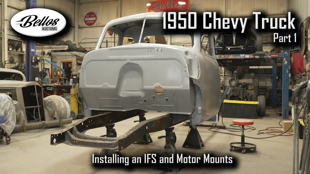 Bello’s Is Working On A 1950 Chevy Pickup Truck: Part 1 – Installing an Independent Front Suspension And Engine Mounts