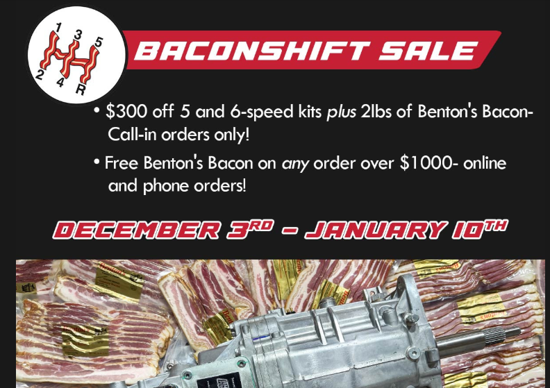 FREE BACON IS BACK, And $300 Discounts, Just In Time For Christmas! It’s The BACONSHIFT Sale At American Powertrain!