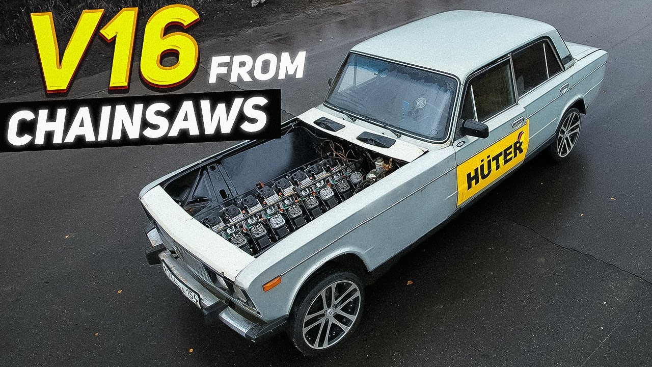 When You Take 16 Chainsaws, Build A V16 Out Of Them, And Swap Them Into A Lada, What Could Possibly Go Wrong?