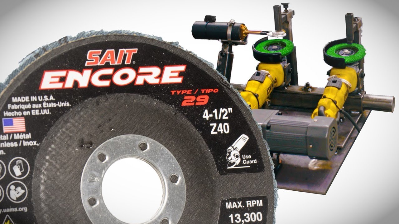 Ultimate Flap Disc Test: Noemon And Sait Encore Face The Extreme Grinder Test Rig To See Which One Survives Best In Round 13.