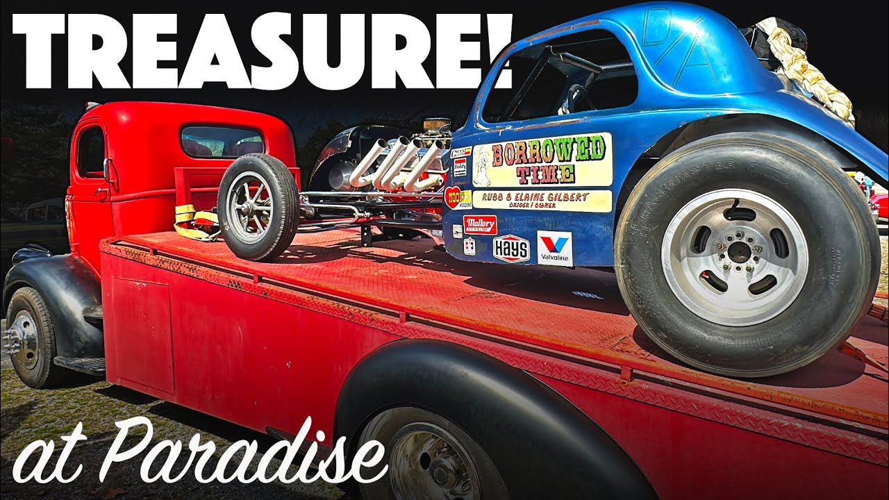 Is This The COOLEST Drag Car & Ramp Truck Ever? The Hot Rod Hoarder Finds Vintage Treasure at a HISTORIC Track