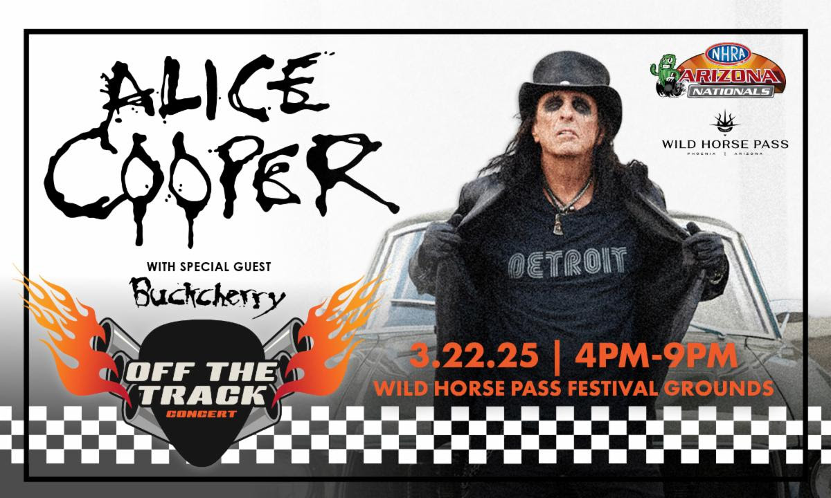 NHRA NEWS: ALICE COOPER HEADLINES ‘OFF THE TRACK’ CONCERT AFTER NHRA ARIZONA NATIONALS QUALIFYING