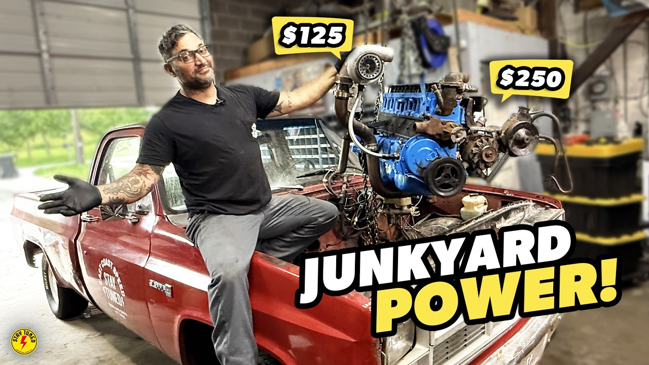 DIRT CHEAP Turbo Power! $250 Junkyard Engine and $125 Turbo DOUBLED The Power of Tony Angelo’s Square Body C10