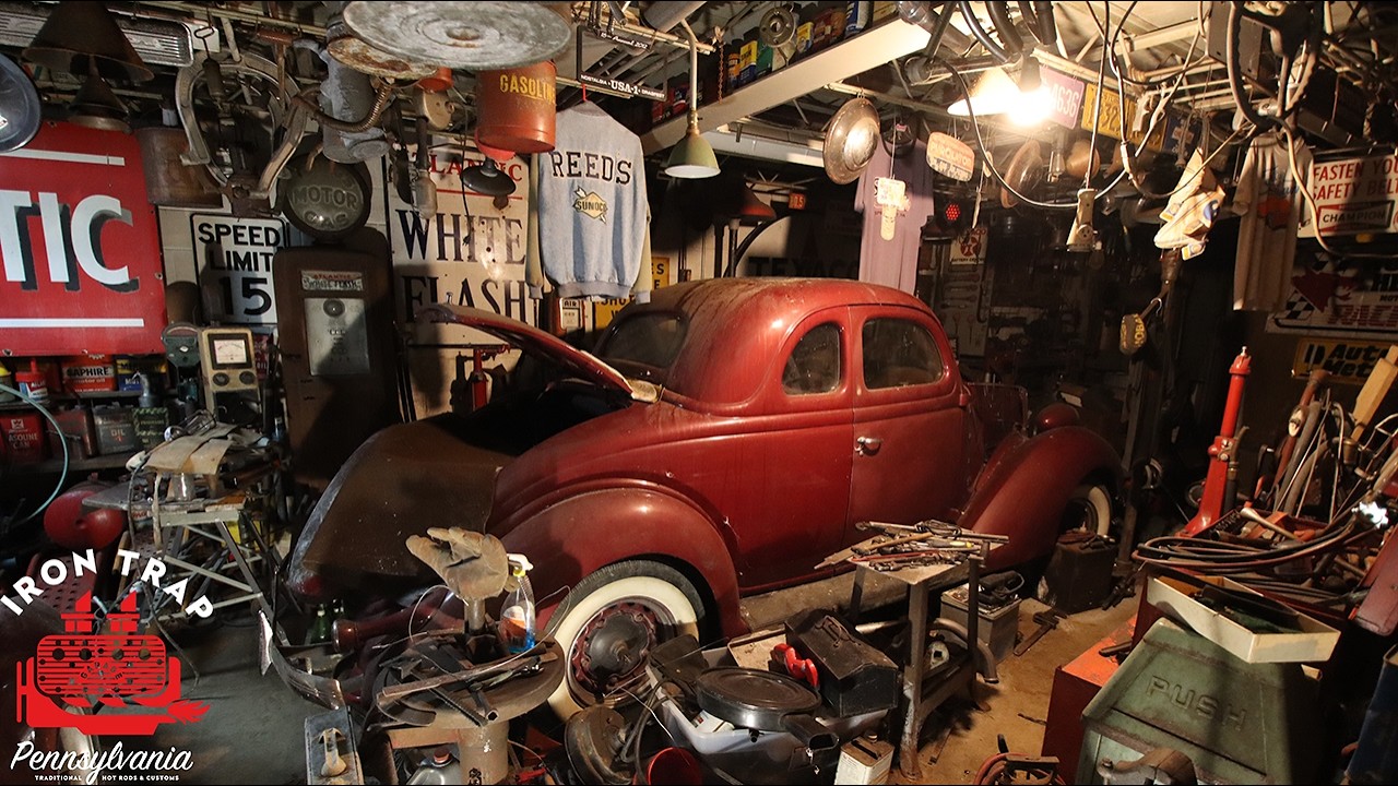 Take A Look At This Hidden Underground Bunker Of Hot Rods, Petroliana, Antiques & More That The Iron Trap Garage Guys Discovered And Filmed!