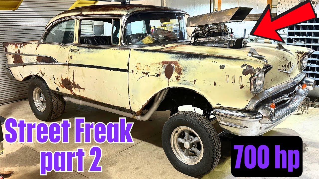 Newbern And The Boys Are Finishing Up The Street Freak 1957 Chevrolet! It’s Not A Gasser, It’s A Freak Of Nature!